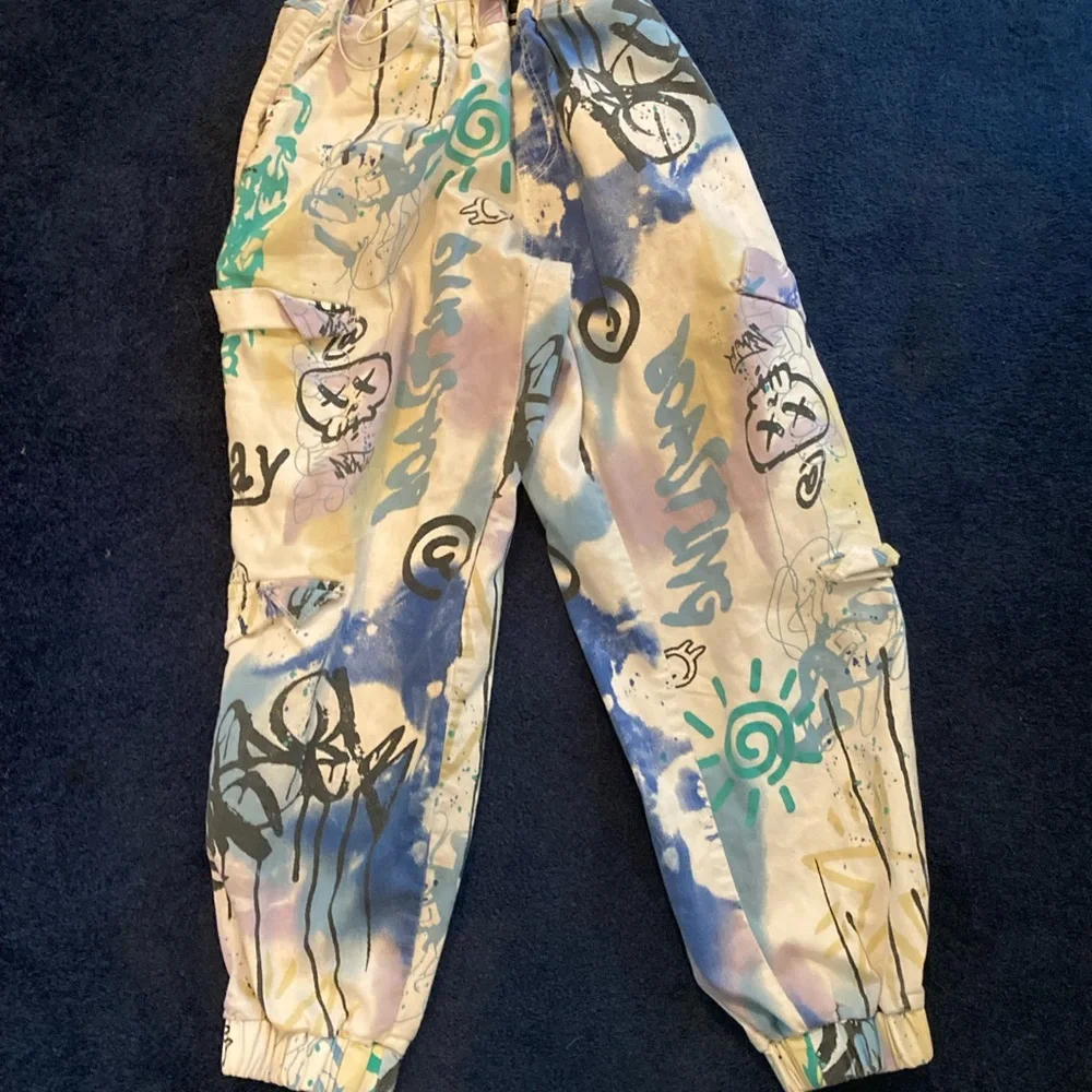 Colorful Abstract Drawstring Pants - Picture 3 of 3